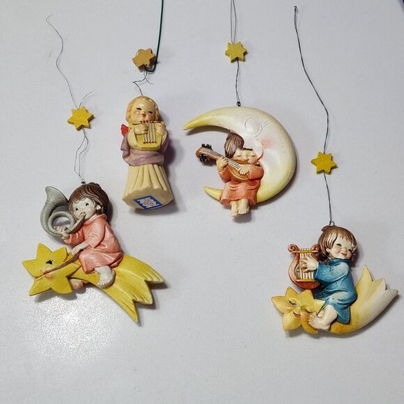 VTG ANRI Ferrandiz Angels Italy Hand Crafted Celestial Christmas Ornaments Set 4 - Picture 15 of 16